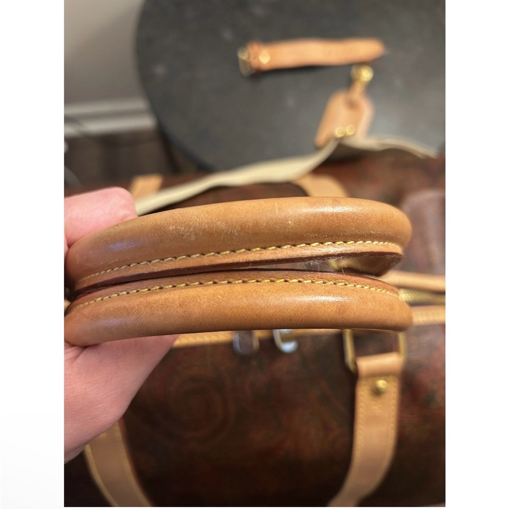 ETRO BOSTON RED PAISLEY Weekend Bag with Luggage Tag, Crossbody Strap, Clochette - Picture 7 of 15